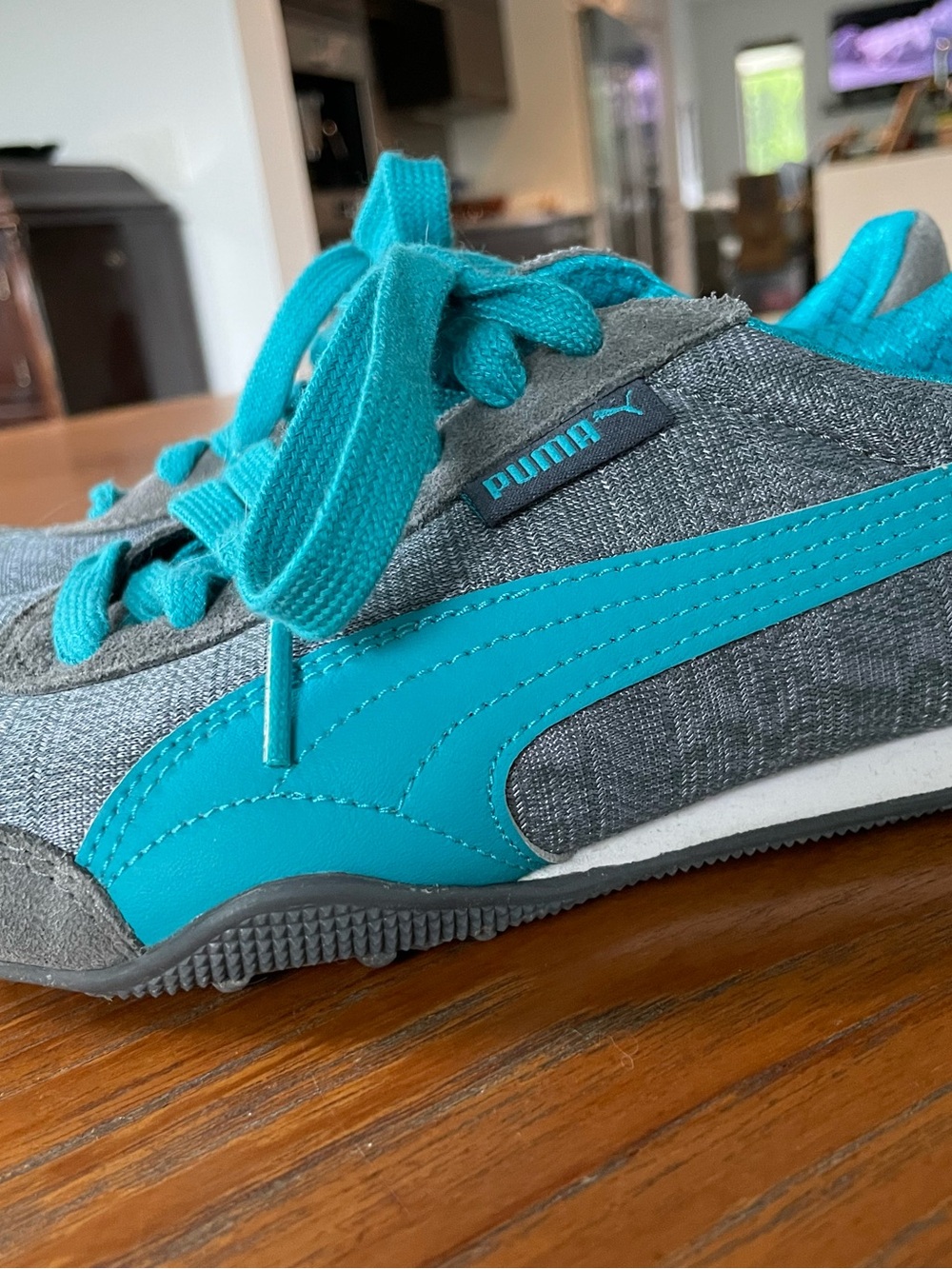 PUMA Women's Teal & Gray Low-Top Sneaker
